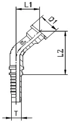 Фитинг фланцевый SFL 3000psi 45° DN20 3/4"